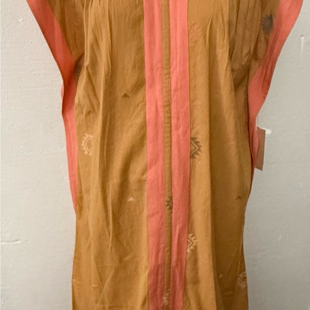 NWT Mirth Caftan V-neck Mustard Yellow or Gold, Coral Trim Size M